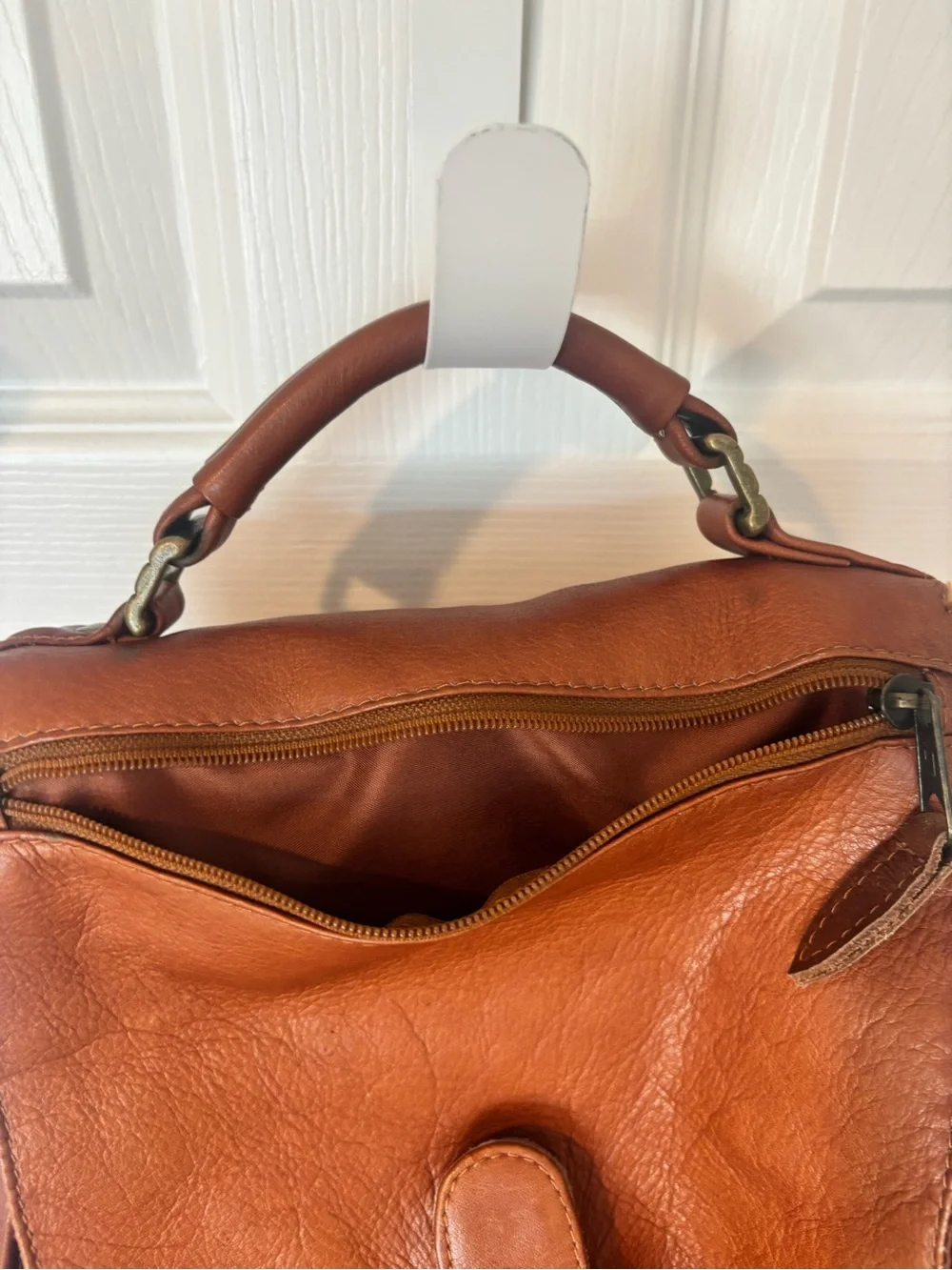 Leather Backpack - Tan Travel & Work Backpack